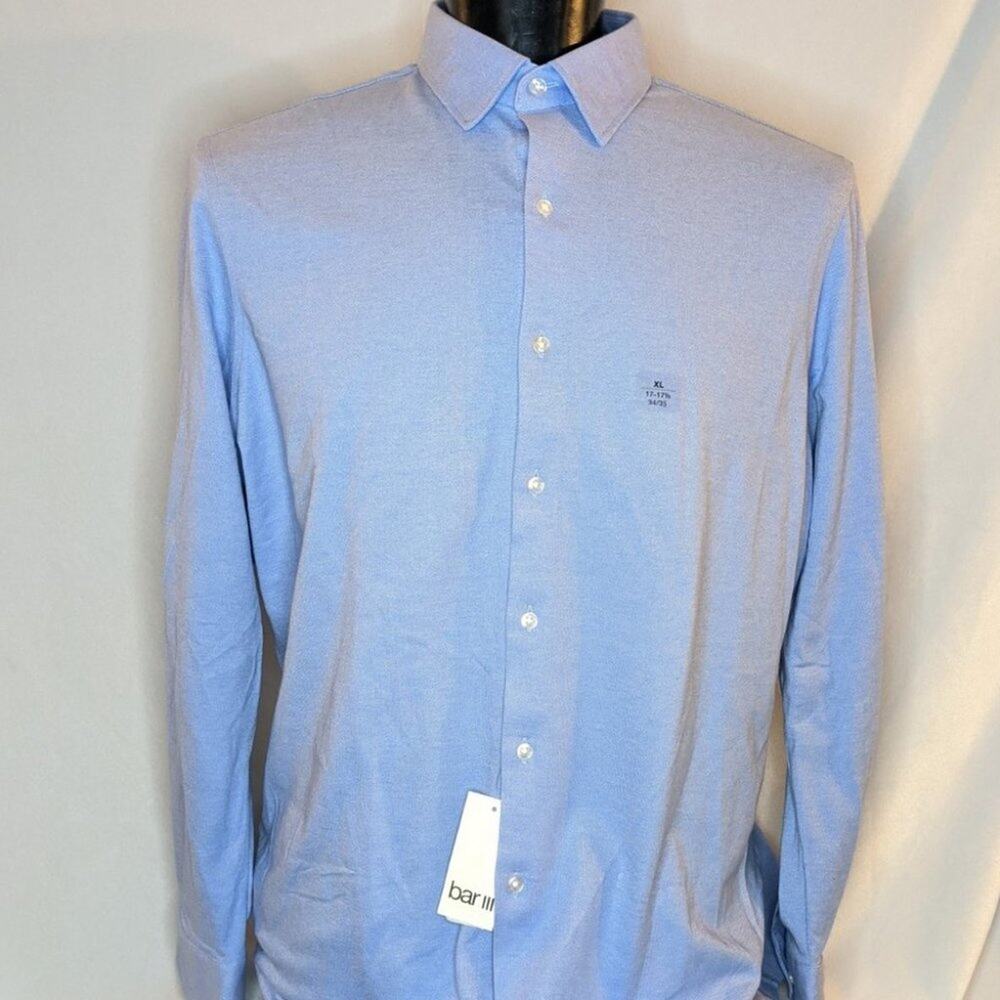 Bar III Men's Tailored Dress Shirt Royal Blue 17-17.5 34/35